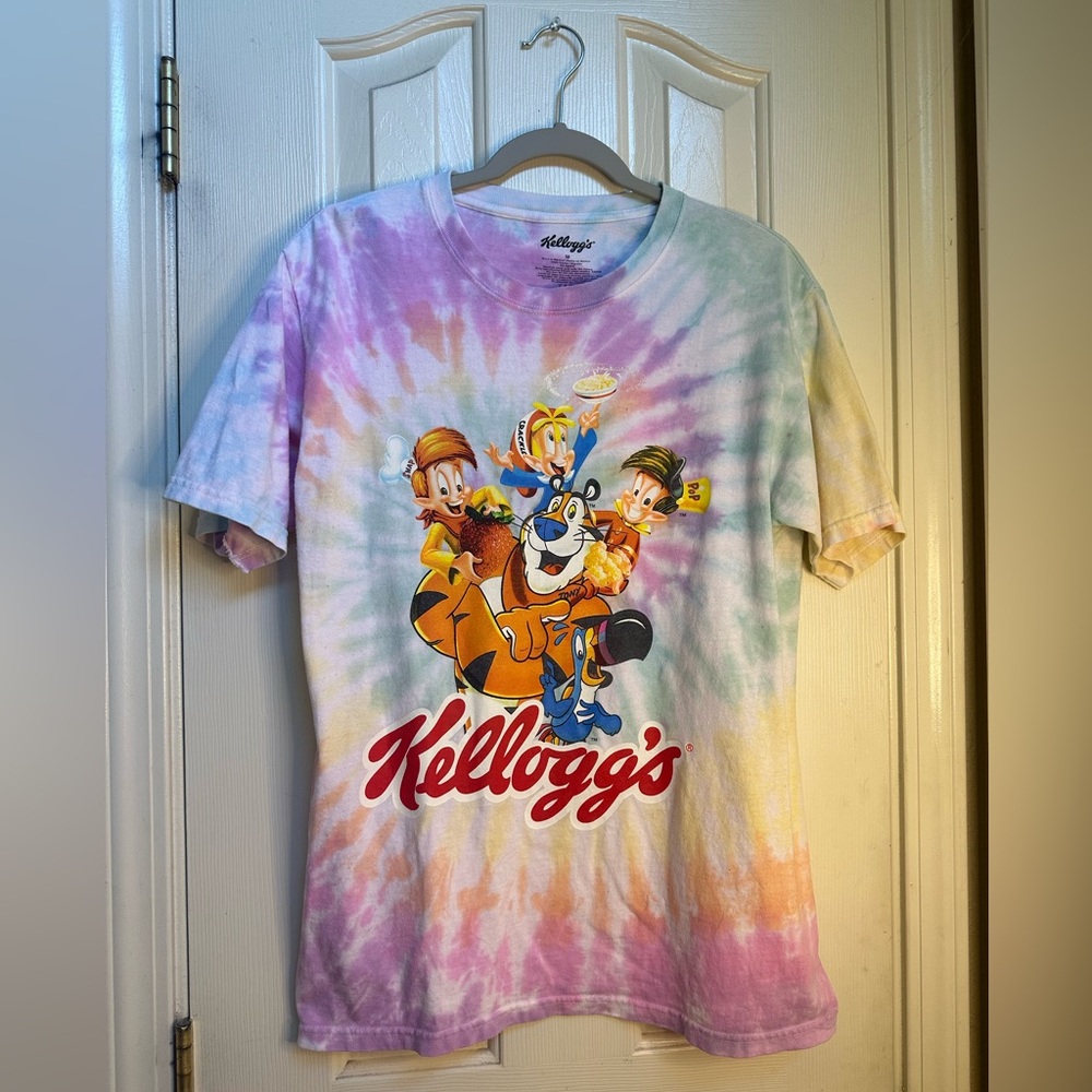 Iconic 90s Cereal Characters Vintage Tie-Dye Graphic Tee